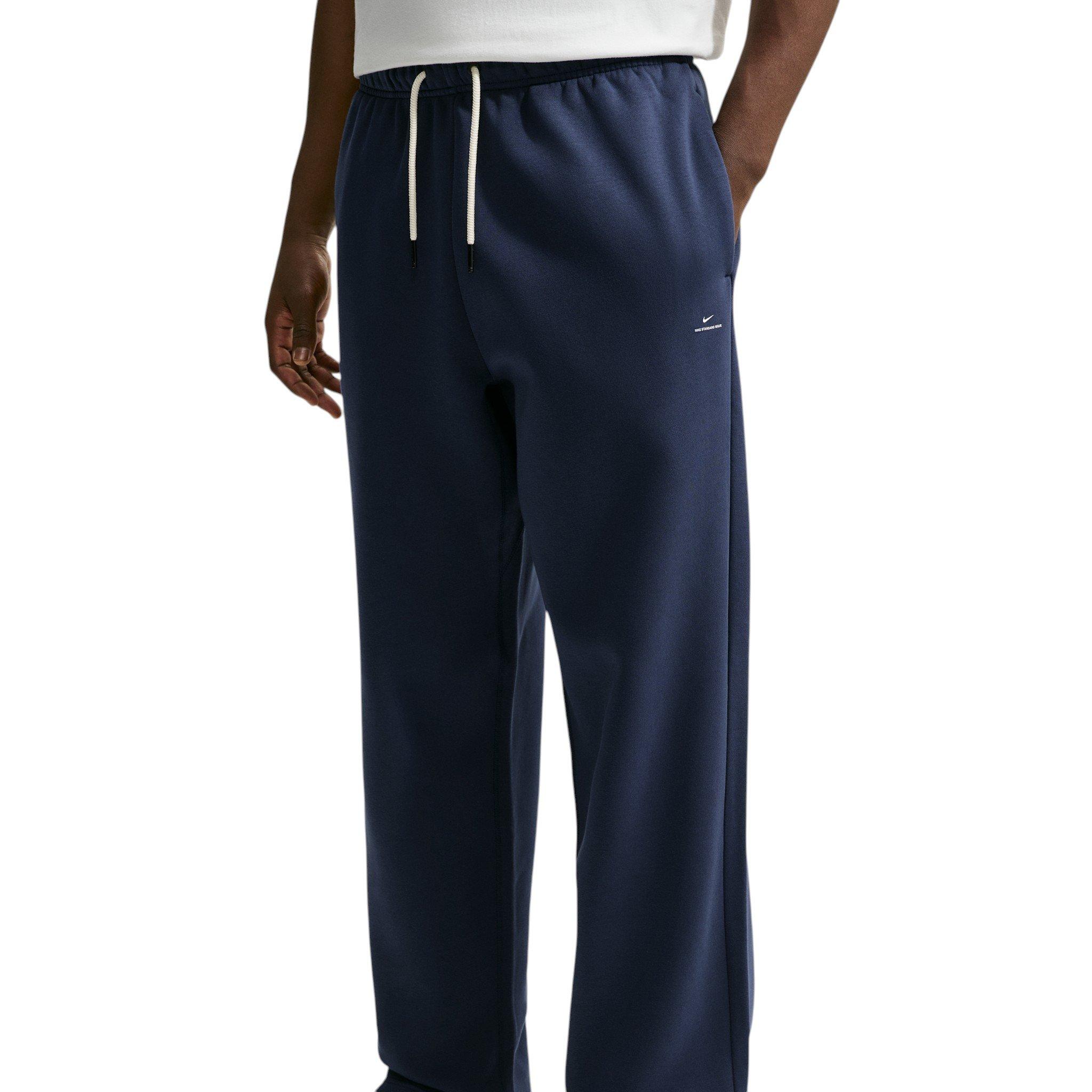 Nike Men's Standard Issue Therma-FIT Brushed Open-Hem Basketball Pants - BLUE